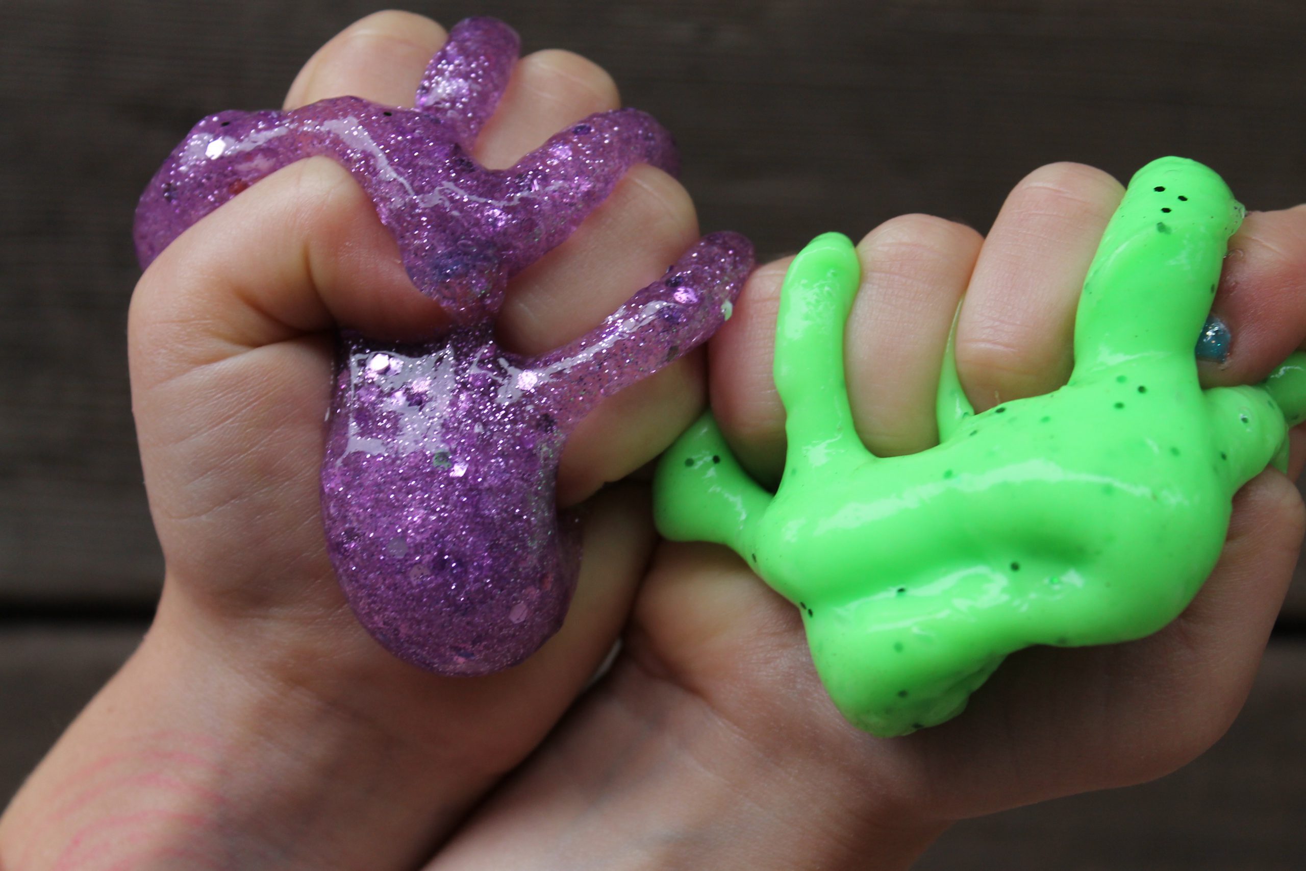 I made DIY Galaxy slime out of Sta-Flo liquid starch, clear Elmers